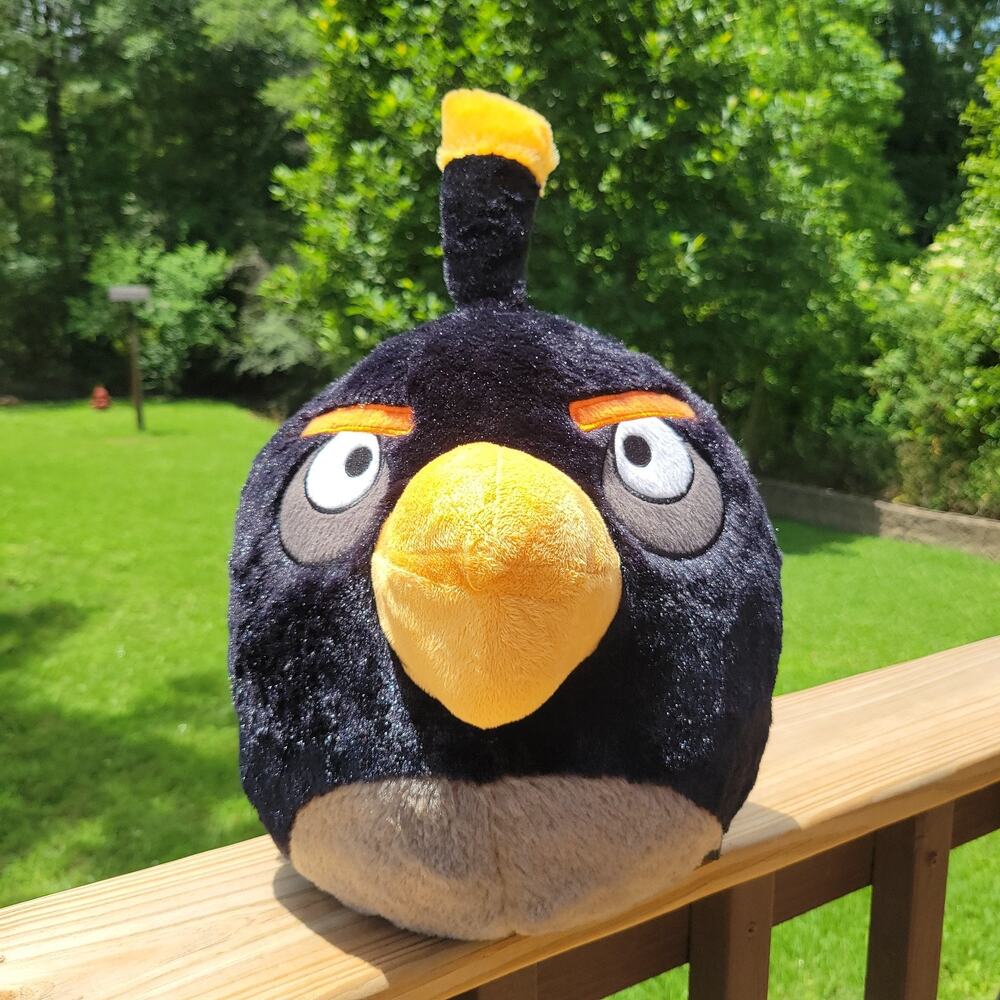 Rovio Angry Birds Black Bird 14" Plush Backpack Tote-Licensed Product-NWOT!